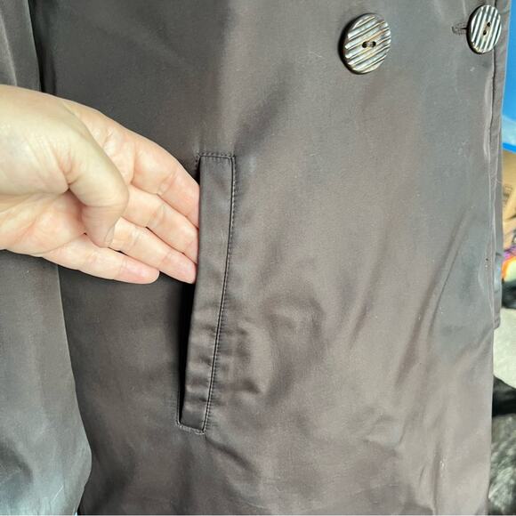 J Jill reversible wool blend coat hood tan brown size medium - Picture 7 of 14